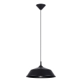 Candeeiro suspenso FRIKA 1xE27/15W/230V diâmetro 34 cm preto