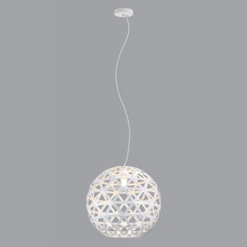 Candeeiro suspenso FROZEN 1xE27/60W/230V diâmetro 50 cm branco