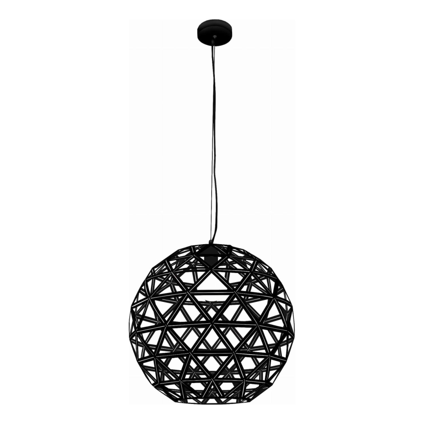 Candeeiro suspenso FROZEN 1xE27/60W/230V diâmetro 50 cm preto