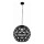 Candeeiro suspenso FROZEN 1xE27/60W/230V diâmetro 50 cm preto