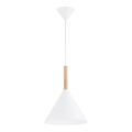 Candeeiro suspenso FUKS 1xE27/15W/230V branco/bege
