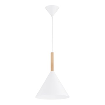 Candeeiro suspenso FUKS 1xE27/15W/230V branco/bege