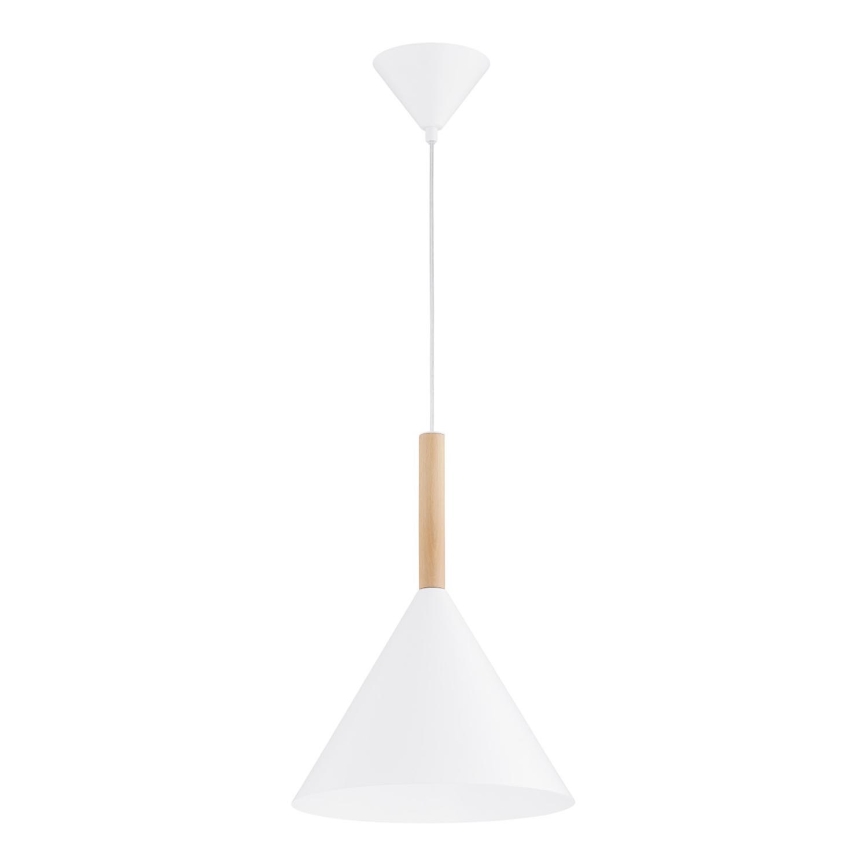 Candeeiro suspenso FUKS 1xE27/15W/230V branco/bege