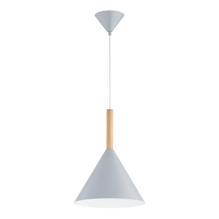 Candeeiro suspenso FUKS 1xE27/15W/230V cinzento/bege