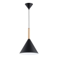 Candeeiro suspenso FUKS 1xE27/15W/230V preto/bege