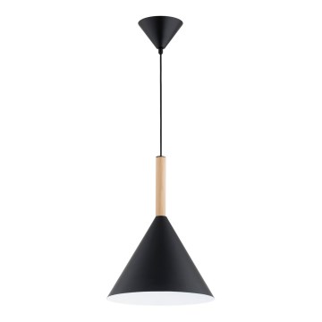 Candeeiro suspenso FUKS 1xE27/15W/230V preto/bege