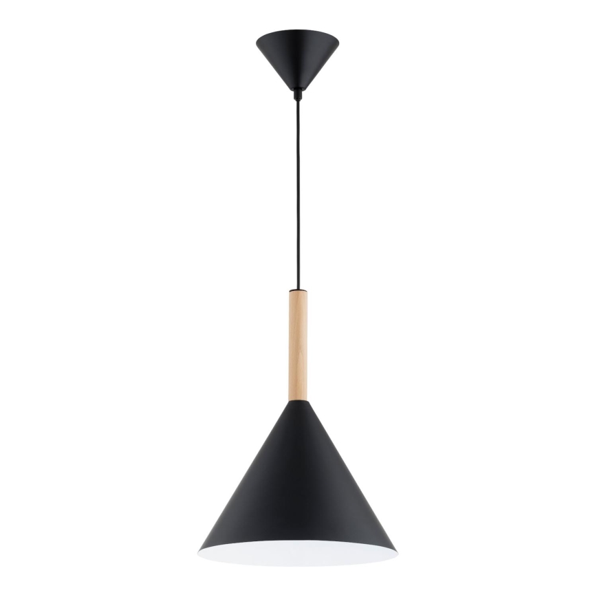 Candeeiro suspenso FUKS 1xE27/15W/230V preto/bege