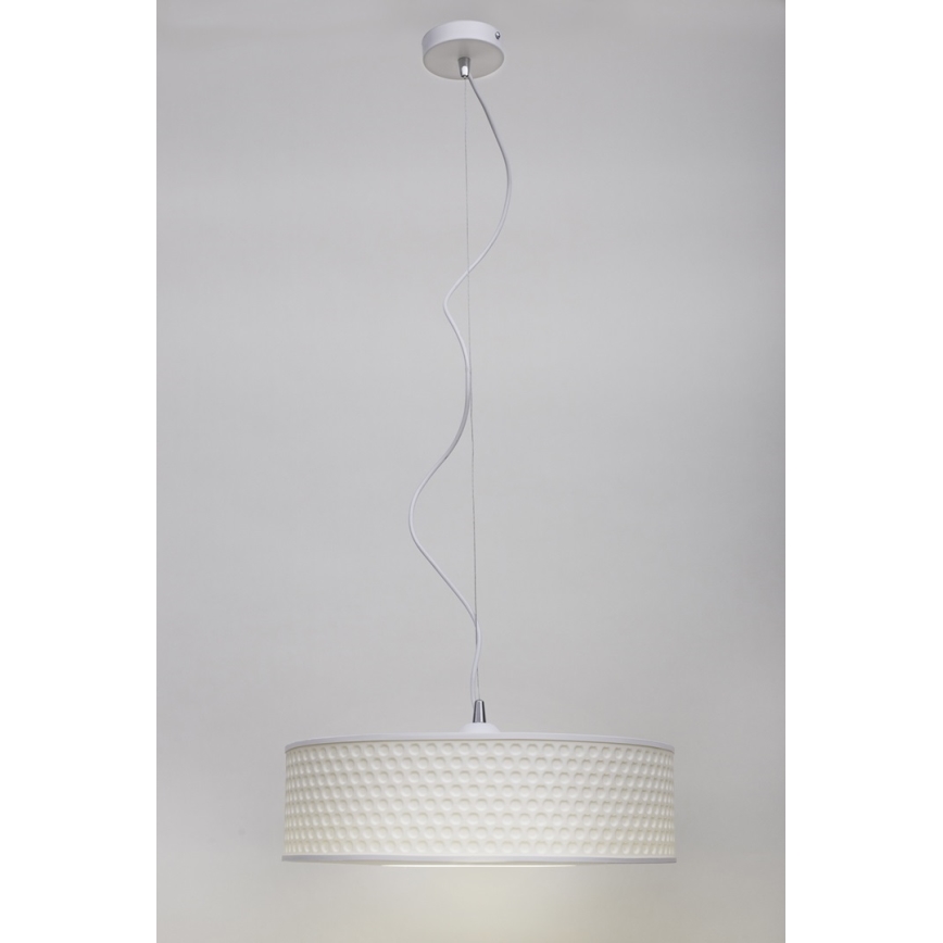 Candeeiro suspenso GARDA 1xE27/60W/230V diâmetro 40 cm branco