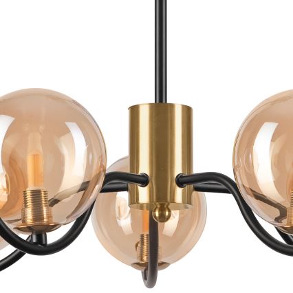 Candeeiro suspenso GEORGIA 5xG9/5W/230V dourado/fumado bege