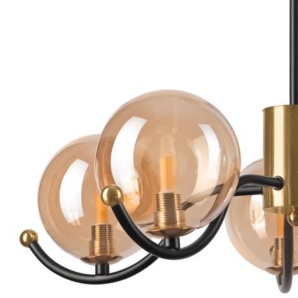 Candeeiro suspenso GEORGIA 5xG9/5W/230V dourado/fumado bege