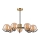 Candeeiro suspenso GEORGIA 7xE14/5W/230V dourado/fumado bege