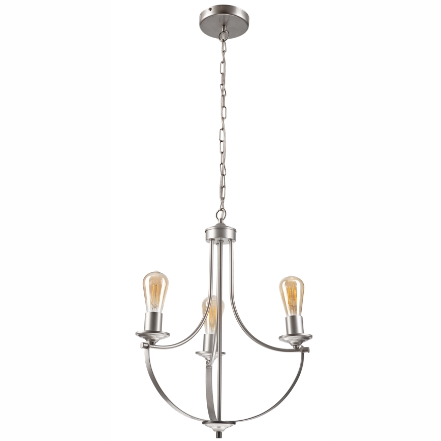 Candeeiro suspenso GINA 3xE27/60W/230V cromado mate