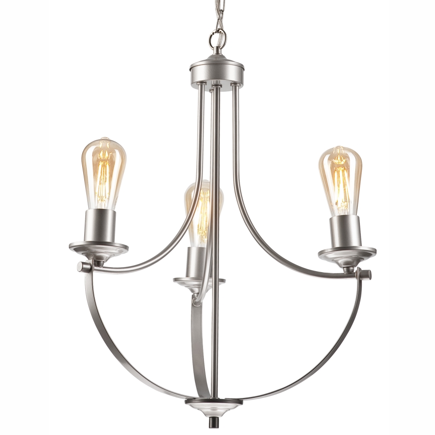 Candeeiro suspenso GINA 3xE27/60W/230V cromado mate
