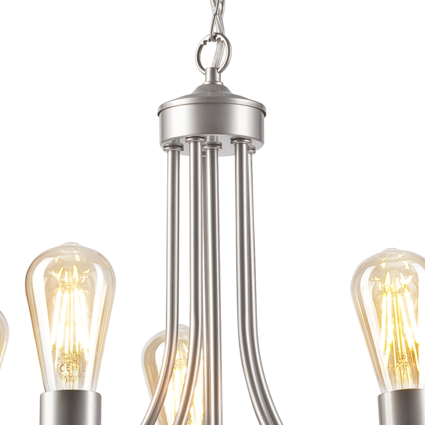 Candeeiro suspenso GINA 5xE27/60W/230V cromado mate