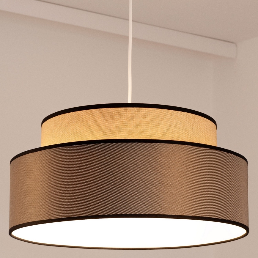 Candeeiro suspenso GRACE 1xE27/60W/230V bege/castanho