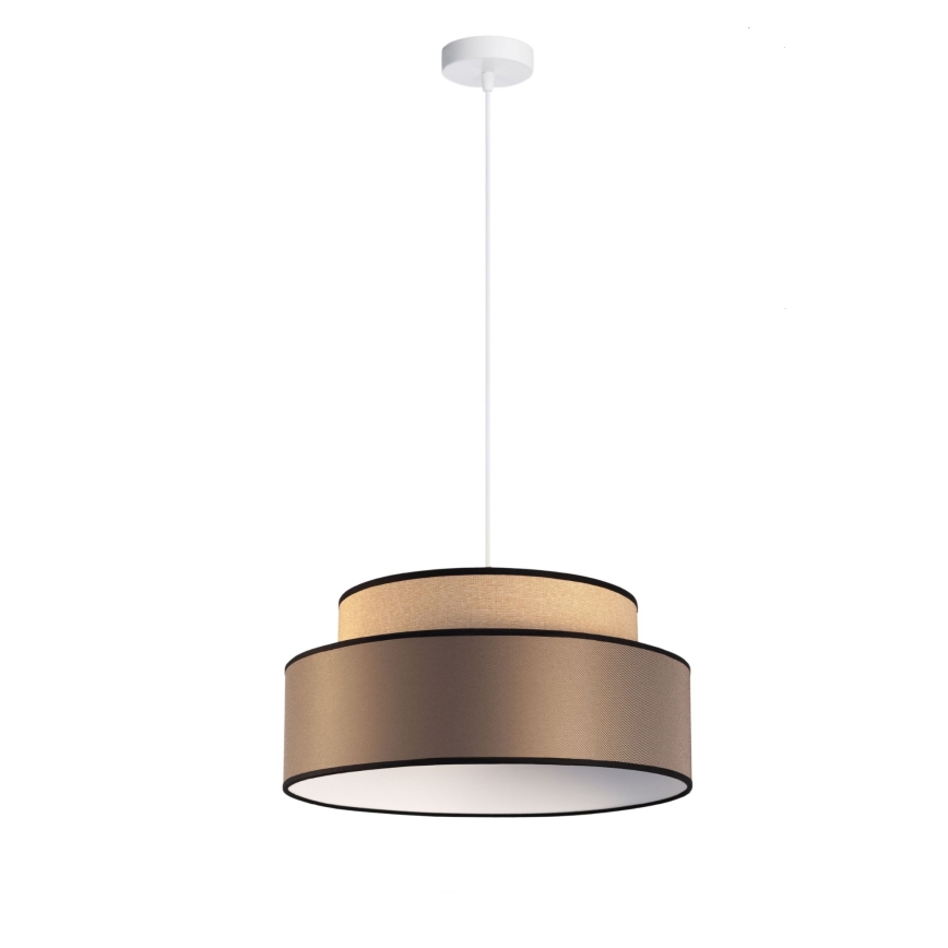 Candeeiro suspenso GRACE 1xE27/60W/230V bege/castanho