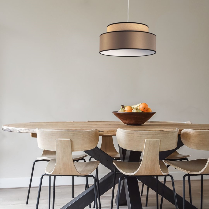 Candeeiro suspenso GRACE 1xE27/60W/230V bege/castanho