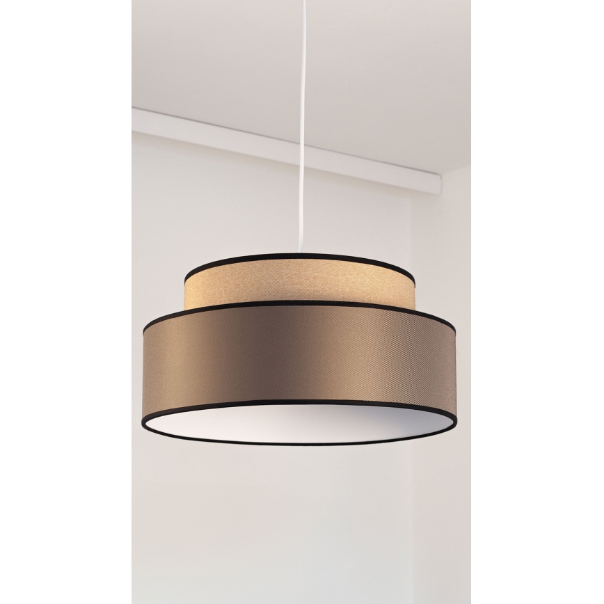 Candeeiro suspenso GRACE 1xE27/60W/230V bege/castanho