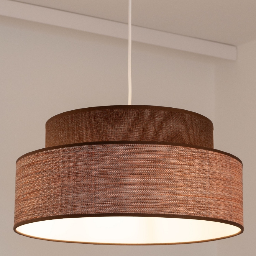 Candeeiro suspenso GRACE 1xE27/60W/230V castanho/bege