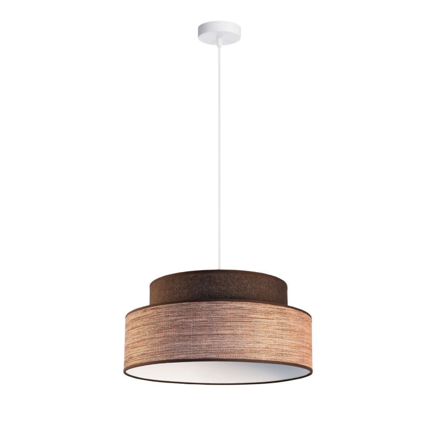 Candeeiro suspenso GRACE 1xE27/60W/230V castanho/bege