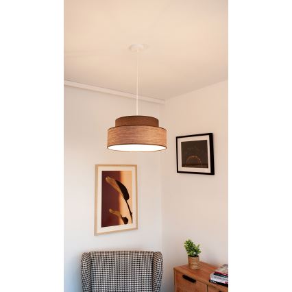 Candeeiro suspenso GRACE 1xE27/60W/230V castanho/bege