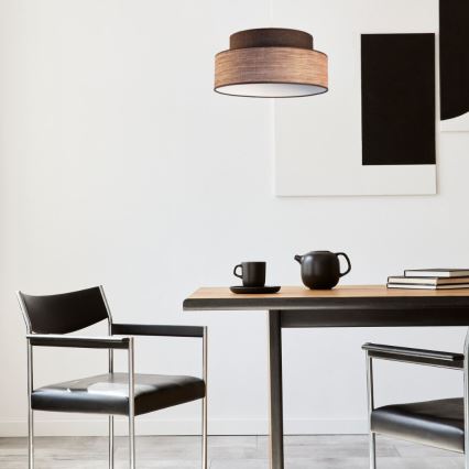 Candeeiro suspenso GRACE 1xE27/60W/230V castanho/bege