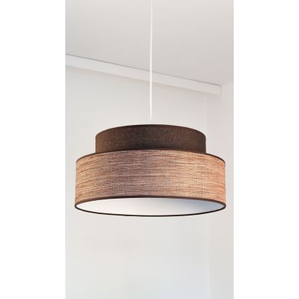 Candeeiro suspenso GRACE 1xE27/60W/230V castanho/bege