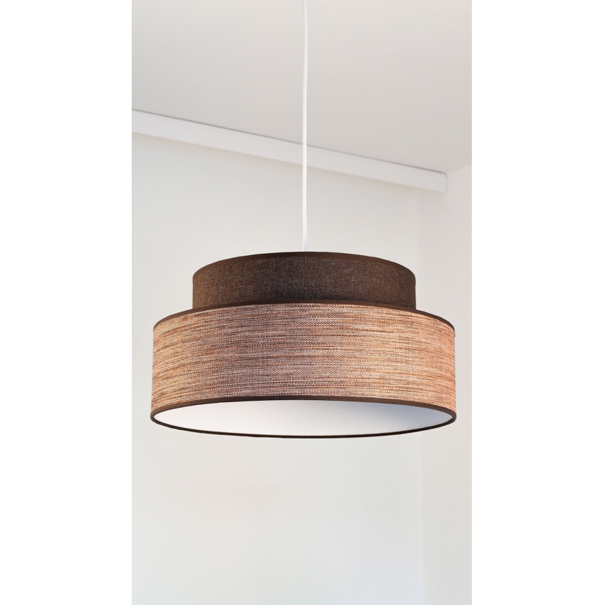 Candeeiro suspenso GRACE 1xE27/60W/230V castanho/bege