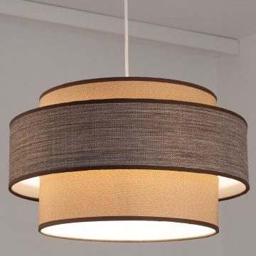 Candeeiro suspenso GRACE 1xE27/60W/230V diâmetro 40 cm bege/castanho