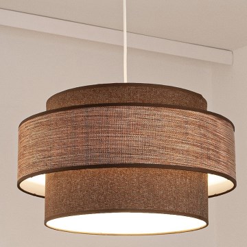 Candeeiro suspenso GRACE 1xE27/60W/230V diâmetro 40 cm castanho/bege