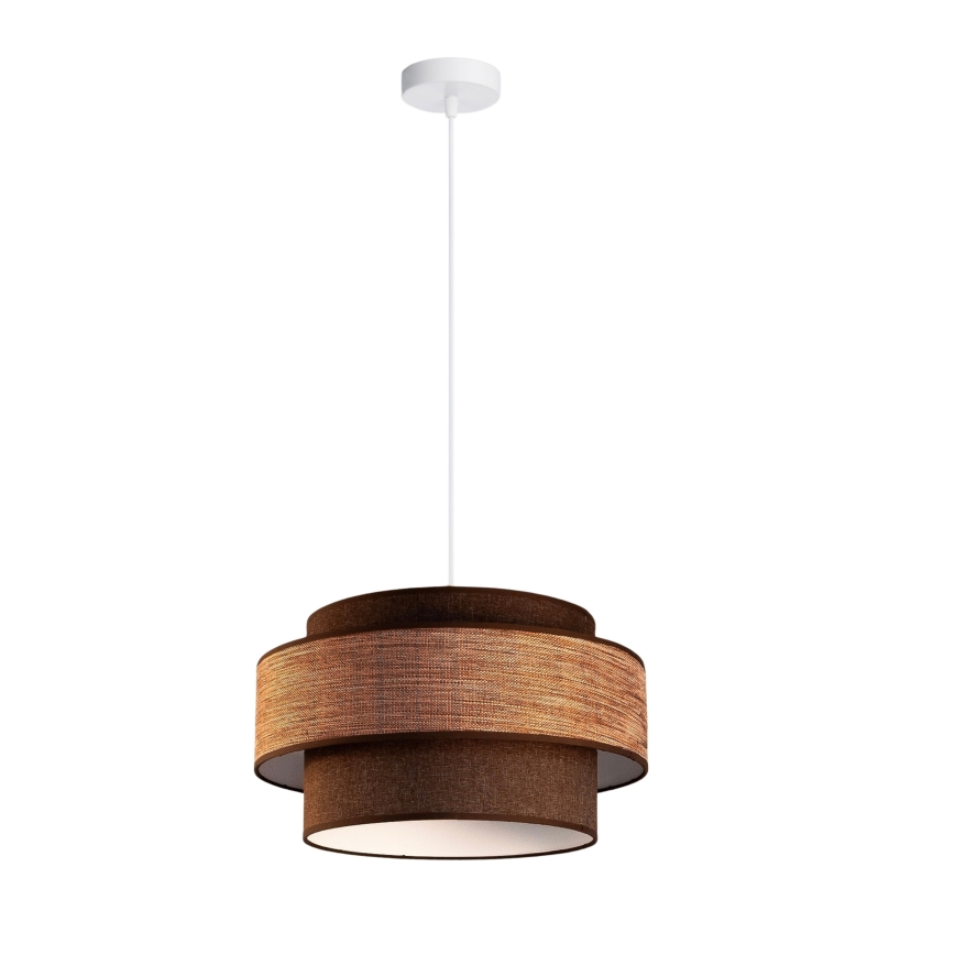 Candeeiro suspenso GRACE 1xE27/60W/230V diâmetro 40 cm castanho/bege