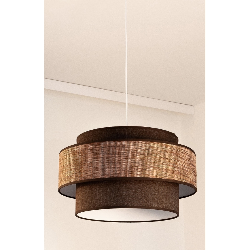 Candeeiro suspenso GRACE 1xE27/60W/230V diâmetro 40 cm castanho/bege