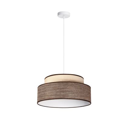 Candeeiro suspenso GRACE 1xE27/60W/230V diâmetro 40 cm creme/castanho