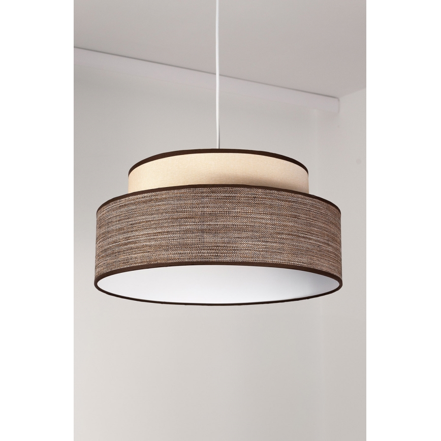 Candeeiro suspenso GRACE 1xE27/60W/230V diâmetro 40 cm creme/castanho