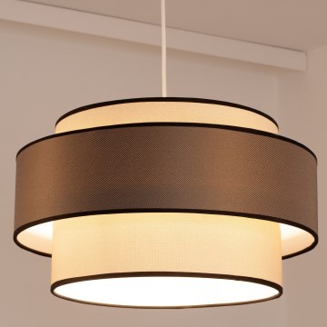 Candeeiro suspenso GRACE 1xE27/60W/230V diâmetro 40 cm creme/castanho