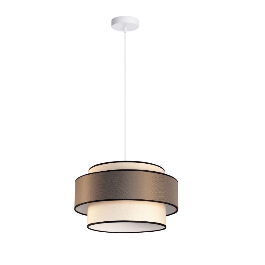 Candeeiro suspenso GRACE 1xE27/60W/230V diâmetro 40 cm creme/castanho
