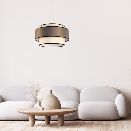 Candeeiro suspenso GRACE 1xE27/60W/230V diâmetro 40 cm creme/castanho