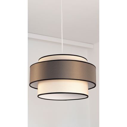 Candeeiro suspenso GRACE 1xE27/60W/230V diâmetro 40 cm creme/castanho