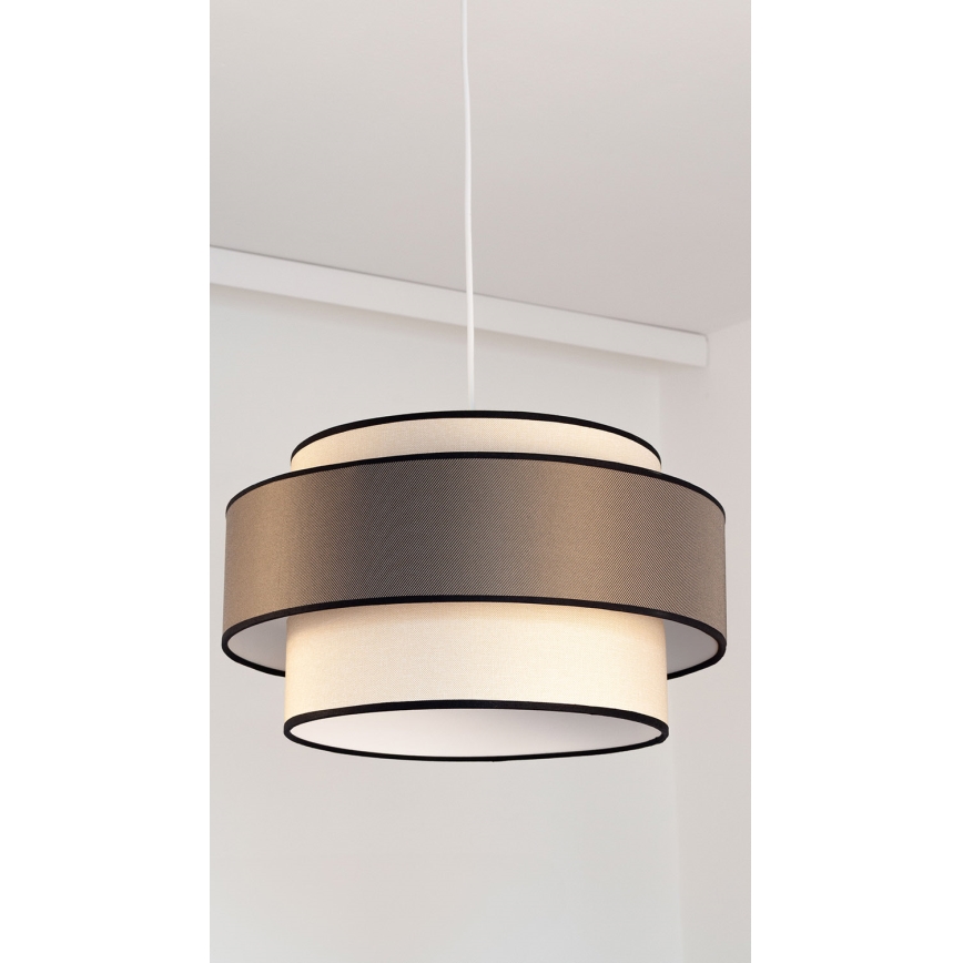 Candeeiro suspenso GRACE 1xE27/60W/230V diâmetro 40 cm creme/castanho