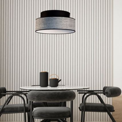Candeeiro suspenso GRACE 1xE27/60W/230V diâmetro 40 cm preto/cinzento