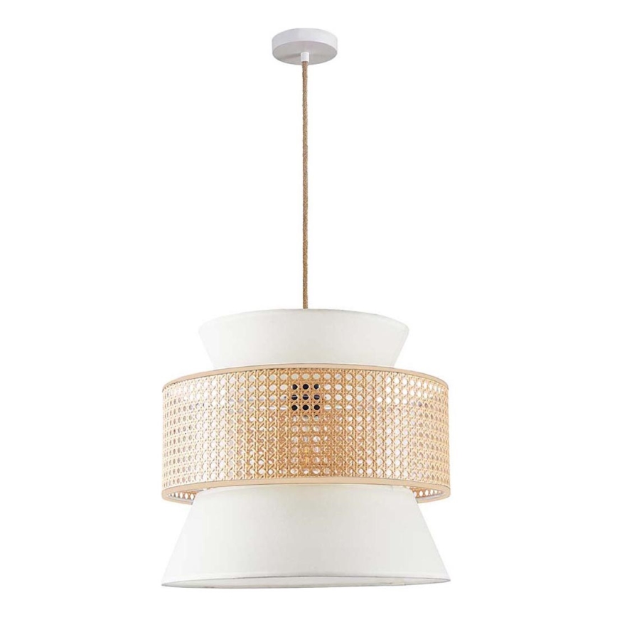 Candeeiro suspenso GRENADA 1xE27/20W/230V diâmetro 40 cm bege
