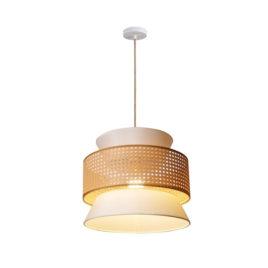 Candeeiro suspenso GRENADA 1xE27/20W/230V diâmetro 40 cm bege