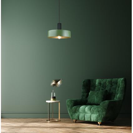 Candeeiro suspenso HAKI 1xE27/60W/230V verde/preto