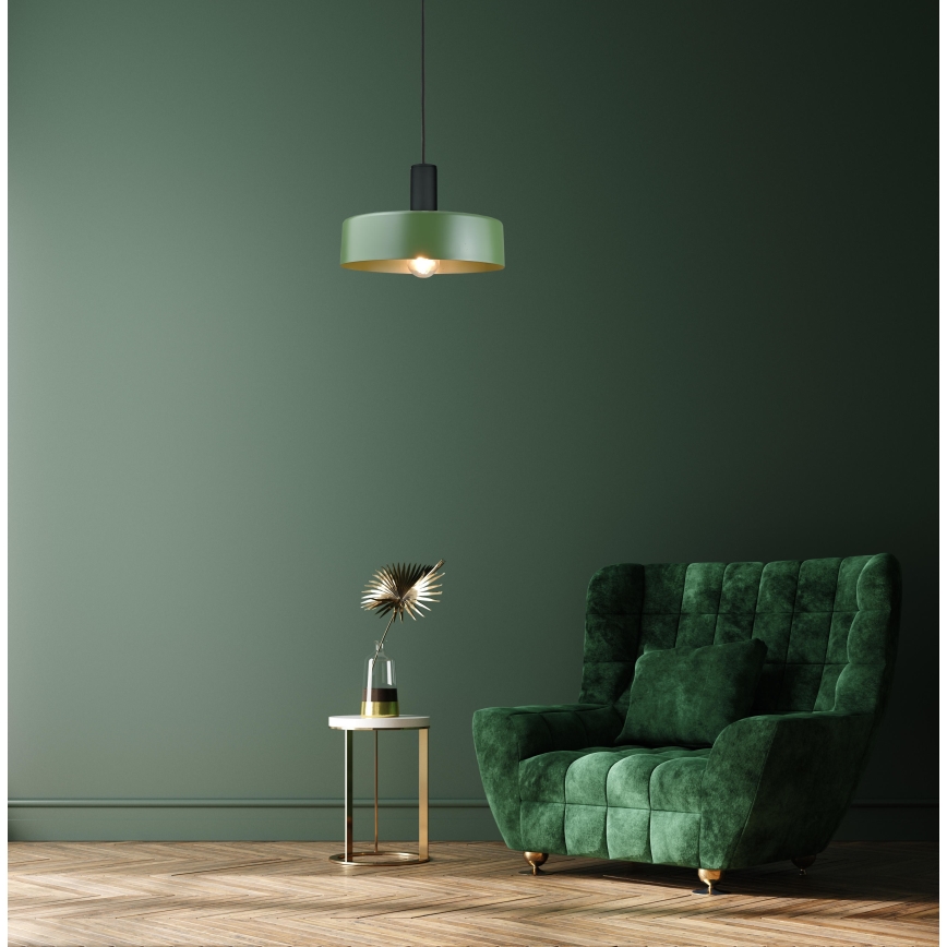 Candeeiro suspenso HAKI 1xE27/60W/230V verde/preto