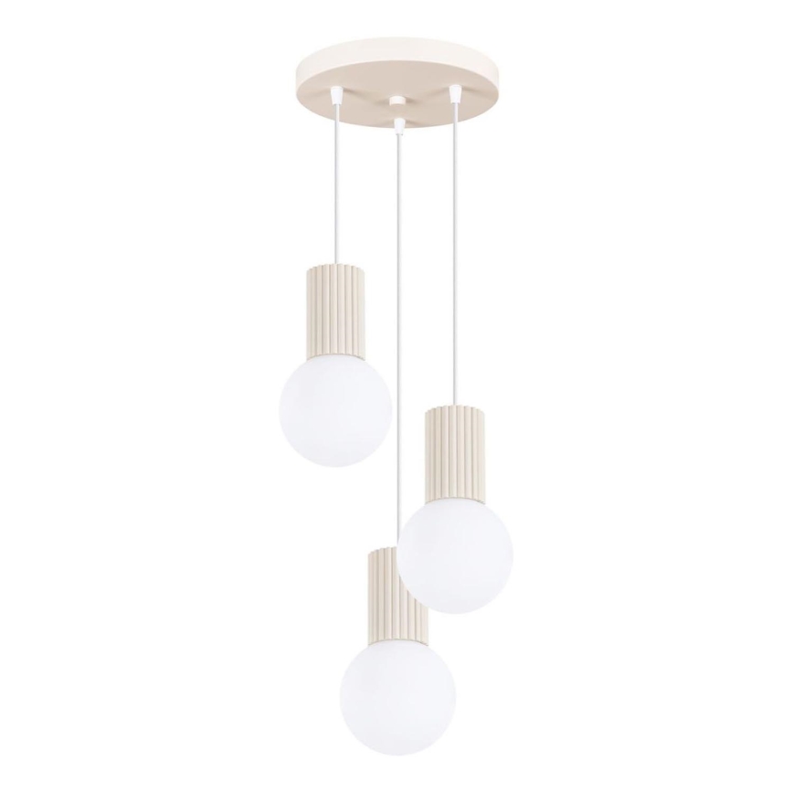 Candeeiro suspenso HALO 3xG9/8W/230V diâmetro 25 cm creme