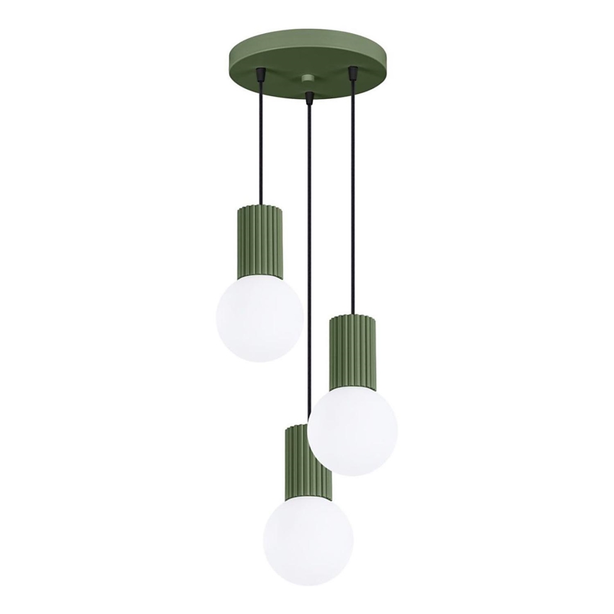 Candeeiro suspenso HALO 3xG9/8W/230V diâmetro 25 cm verde