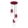 Candeeiro suspenso HALO 3xG9/8W/230V diâmetro 25 cm vermelho