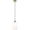 Candeeiro suspenso HARMA 1xE27/15W/230V diâmetro 14 cm branco/dourado
