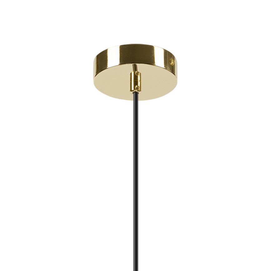 Candeeiro suspenso HARMA 1xE27/15W/230V diâmetro 14 cm branco/dourado
