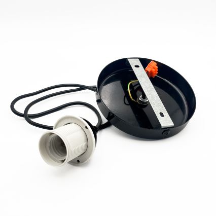 Candeeiro suspenso HARMA 1xE27/15W/230V diâmetro 14 cm branco/preto